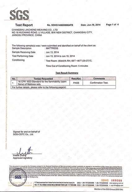 China Changshu Yaoxing Fiberglass Insulation Products Co., Ltd. Certificações