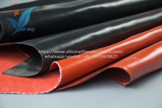 0.4 mm Tecido de cortina à prova de fogo revestido de silicone textura macia