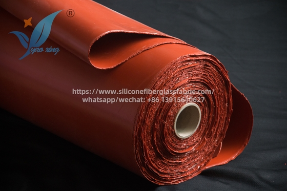 Tecido de fibra de vidro de silicone vermelho para cobertores de incêndio e juntas de expansão