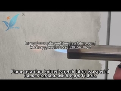 Ensaio de queima de tecido elástico retardador de chama